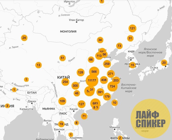 карта коронавируса