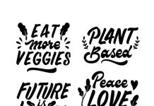 Надпись правильное питание