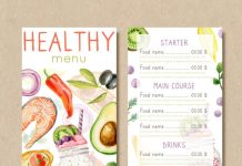 Правильный питание меню